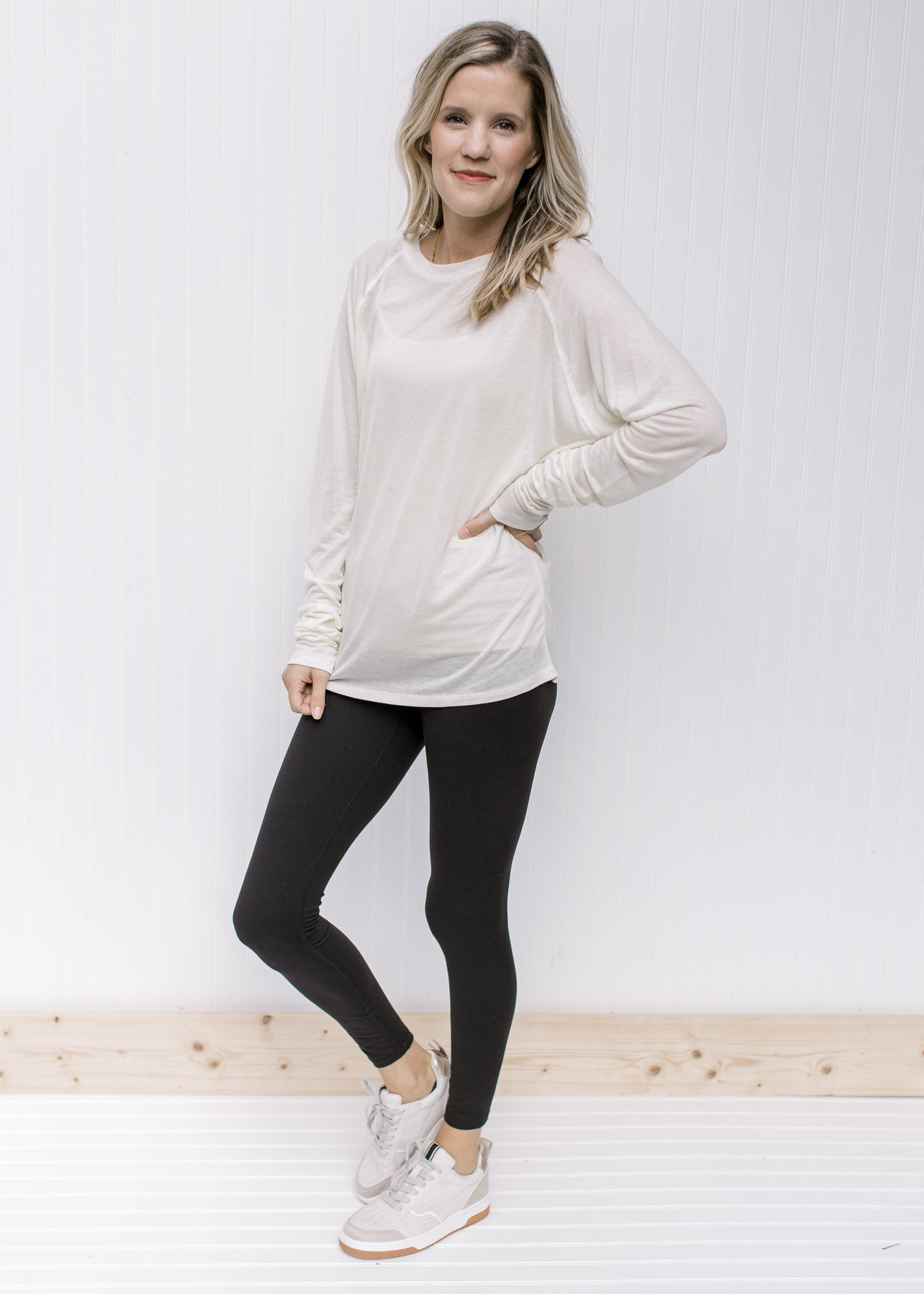 Soft Athleisure Top in cream