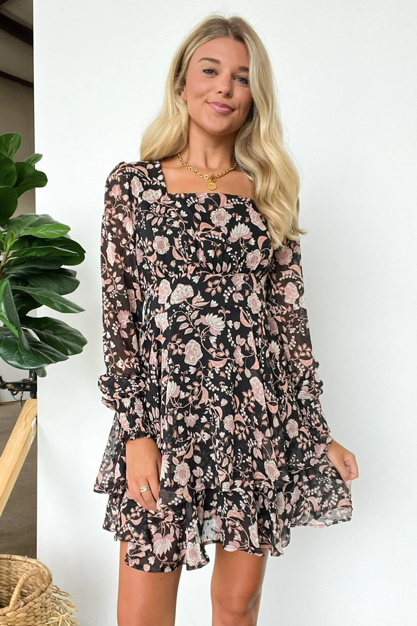 Stunning Element Floral Tiered Dress