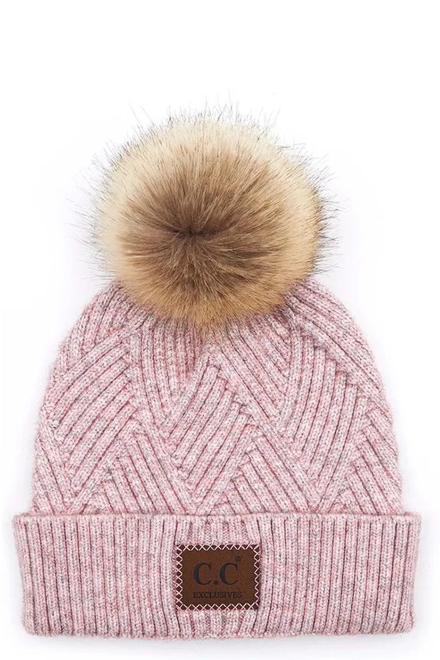 Tasha Pom Beanie - Dusty Rose