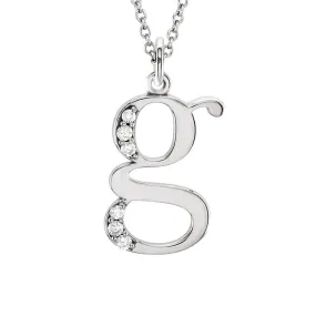 The Abbey 14k White Gold Diamond Lower Case Initial 'g' Necklace 16 In