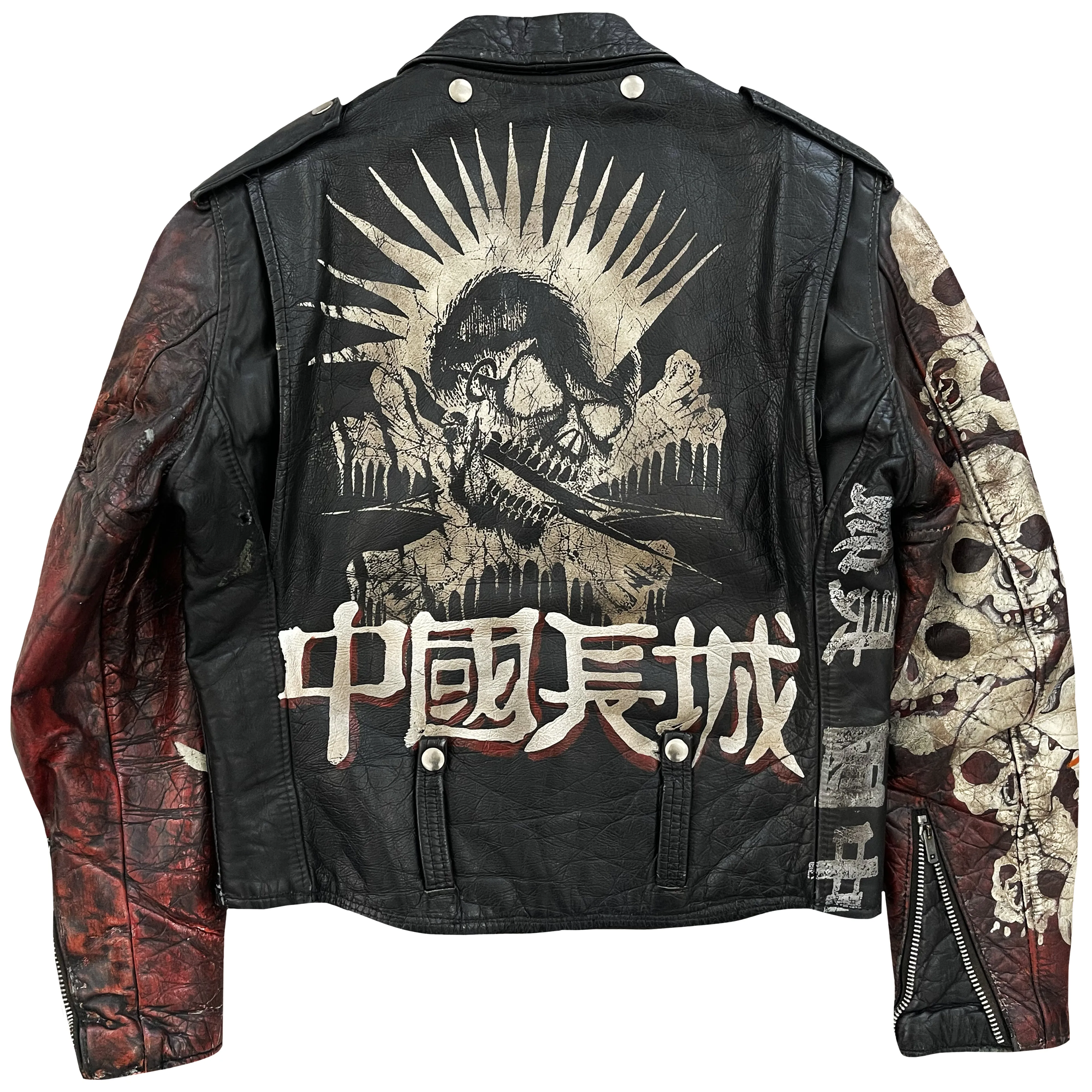 The Great China Wall 'Motor City' Leather Biker Jacket