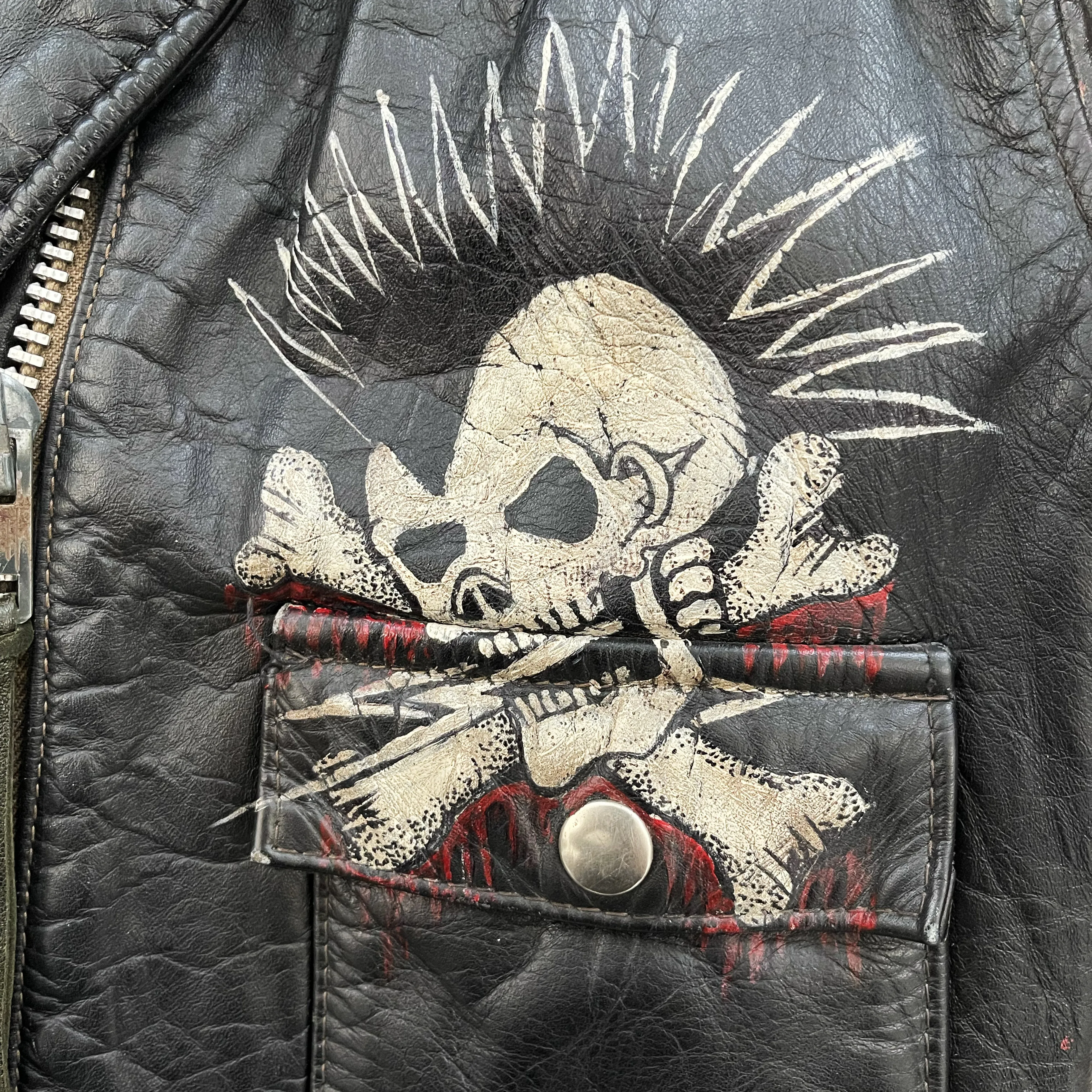 The Great China Wall 'Motor City' Leather Biker Jacket