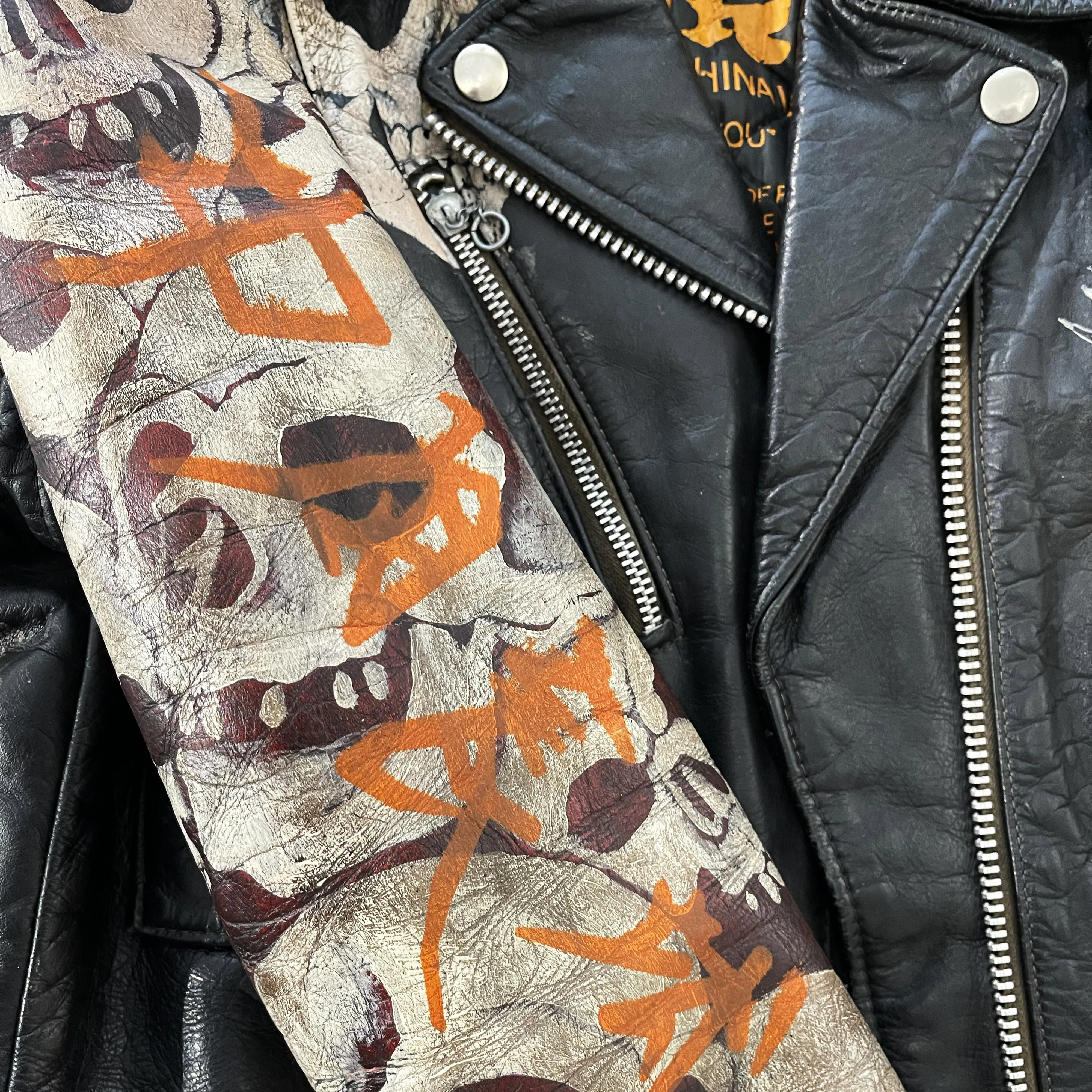 The Great China Wall 'Motor City' Leather Biker Jacket