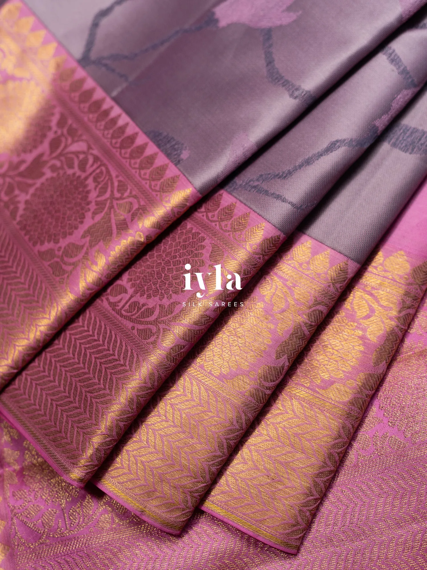 The Magnolia Weave Kanjeevaram in Lilac