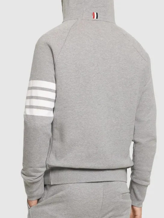 Thom Browne   Zip-up stripes cotton sweatshirt hoodie 