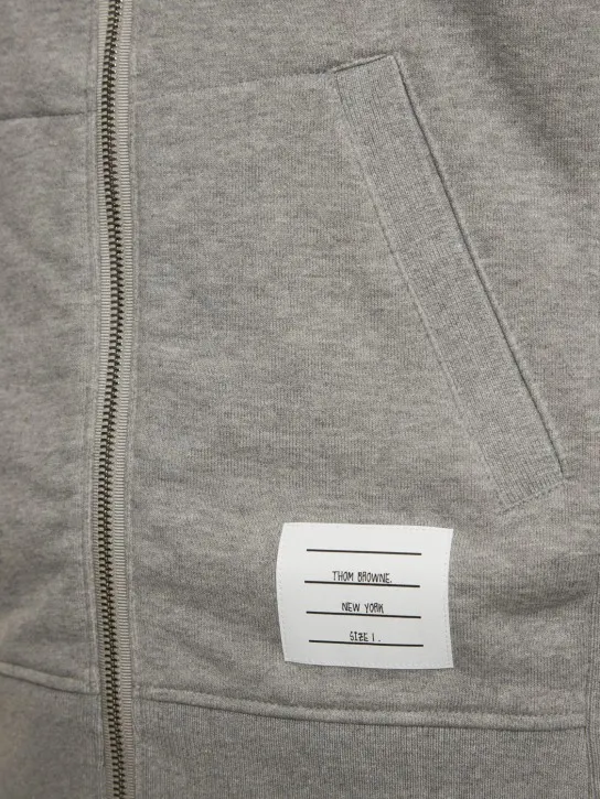 Thom Browne   Zip-up stripes cotton sweatshirt hoodie 