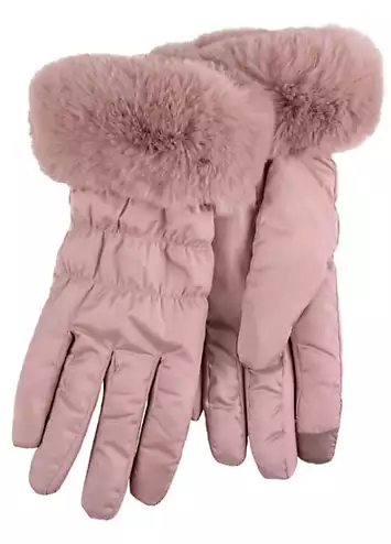 Totes Isotoner Pink Water Repellent SmarTouch™ Padded Gloves | Grattan