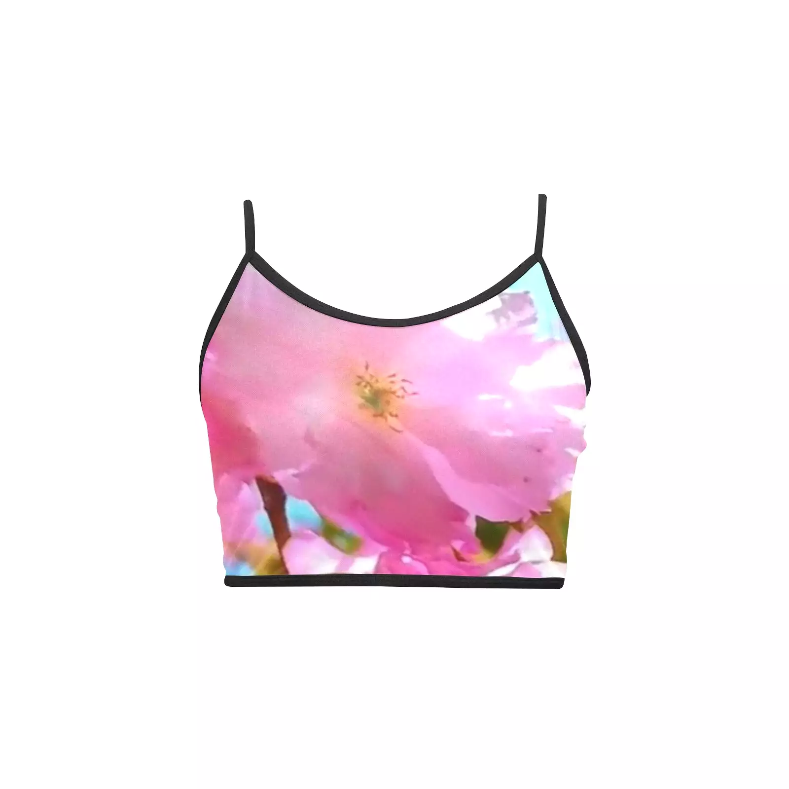 TRP Floral Print 02 Designer Spaghetti Strap Crop Top