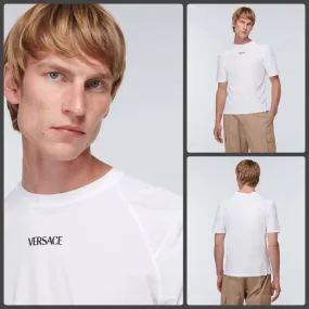 VERSACE  |Street Style Logo Luxury T-Shirts