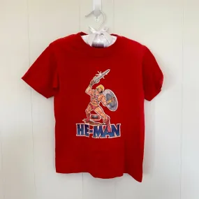 Vintage He-man Kids Short Sleeve Red T-Shirt 1983 4T 5T USA