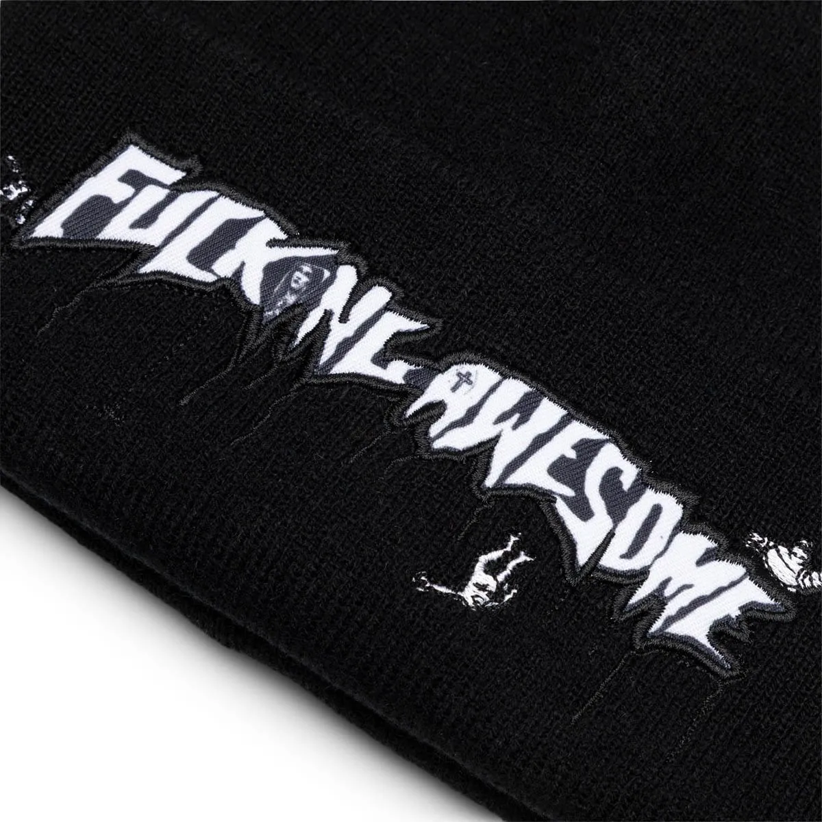 VIRGIN STAMP CUFF BEANIE Black