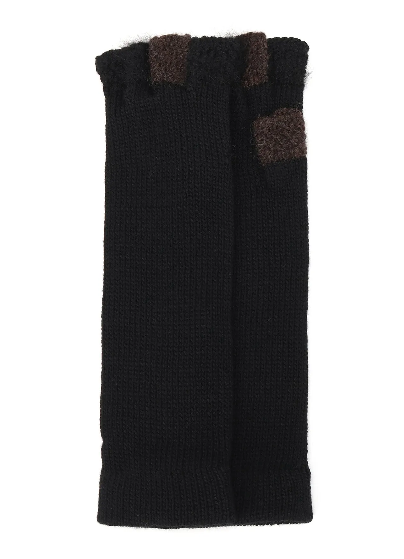 W SLUB×MOHAIR PATCHED FINGERLESS LONG GLOVES