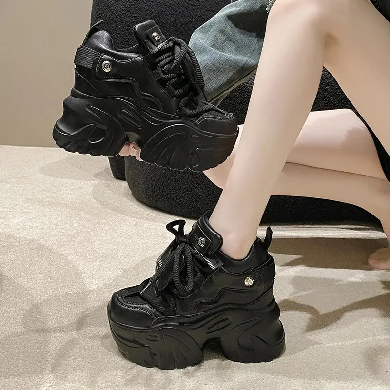 Warm Sole Black Platform Sneakers