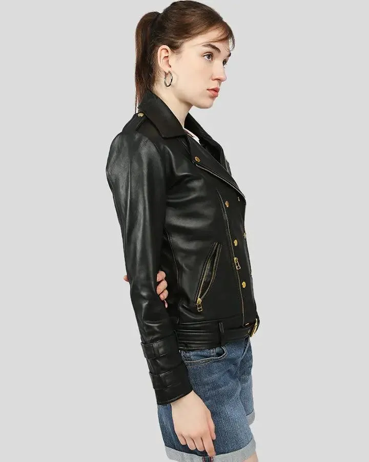 Willow Black Biker Leather Jacket