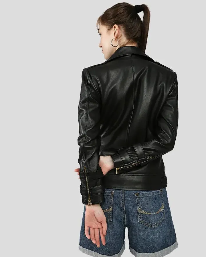 Willow Black Biker Leather Jacket