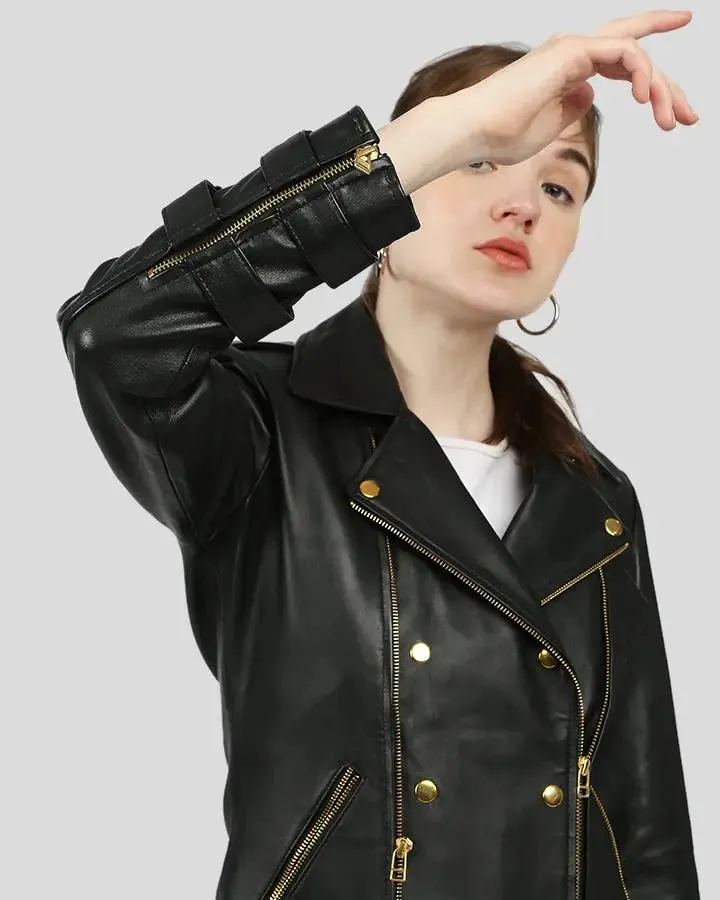 Willow Black Biker Leather Jacket