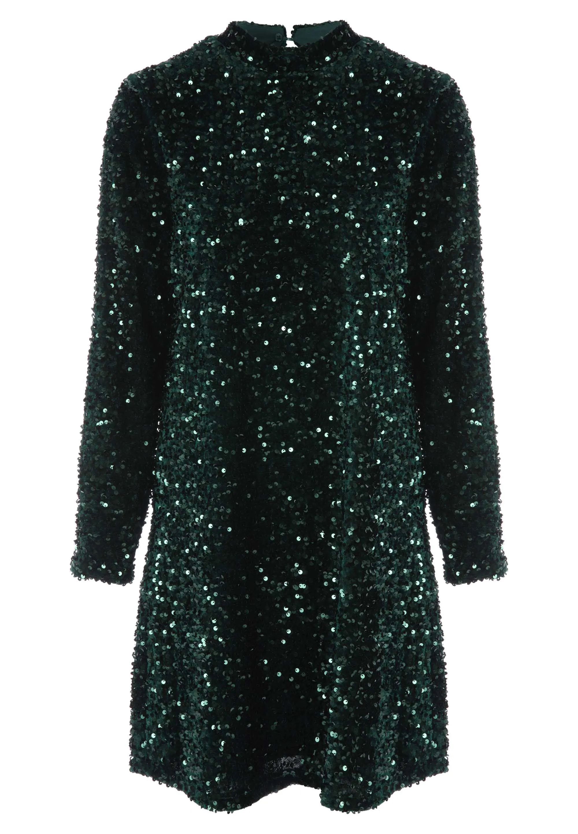 Womens Green Sequin Shift Dress