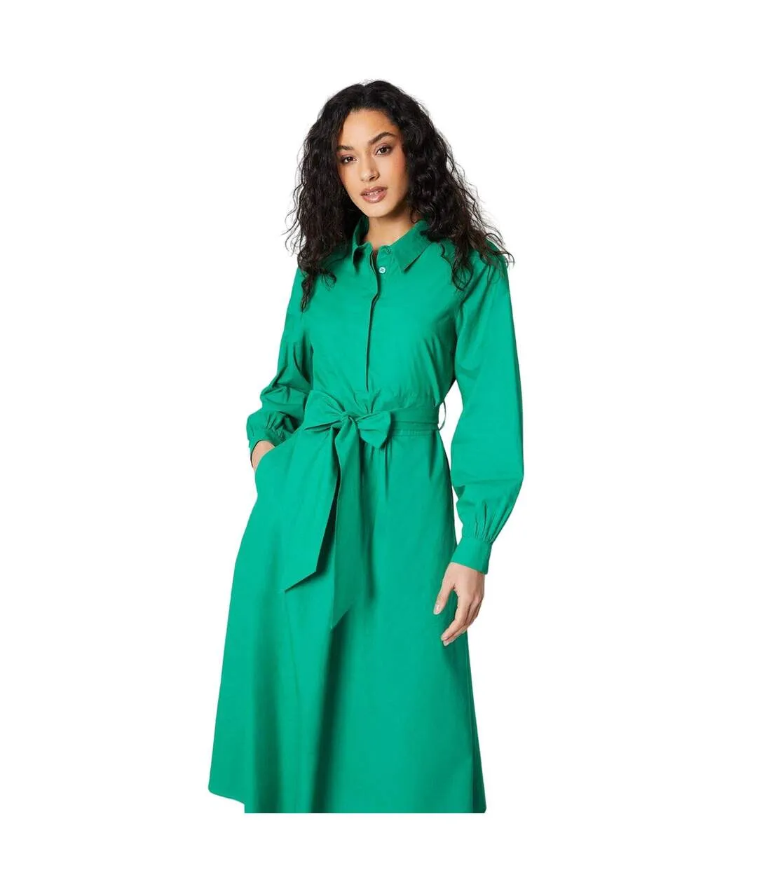 Womens/ladies belted shirt dress green Principles