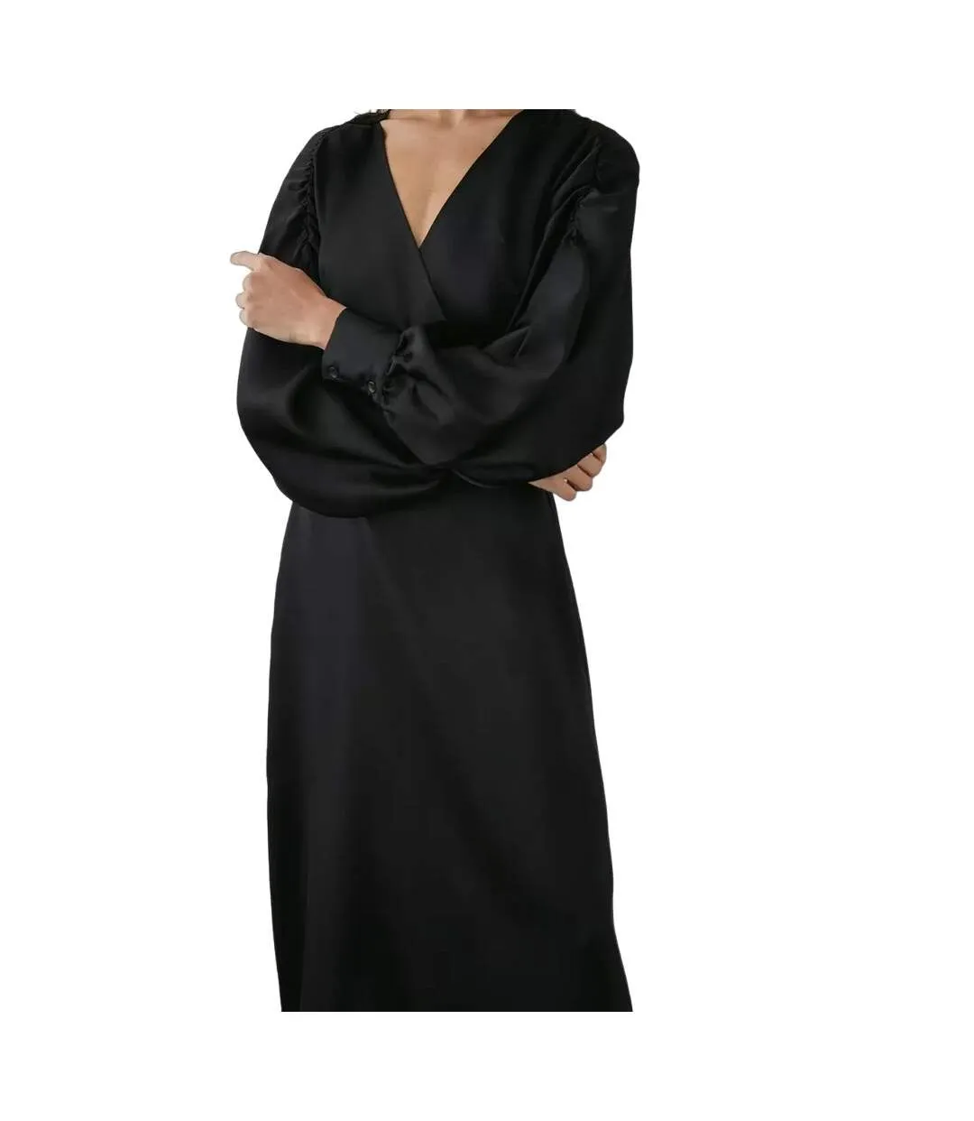 Womens/ladies wrap batwing sleeve midi dress black Principles