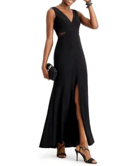 X by Xscape Womens Mesh Inset Sleeveless Evening Dress