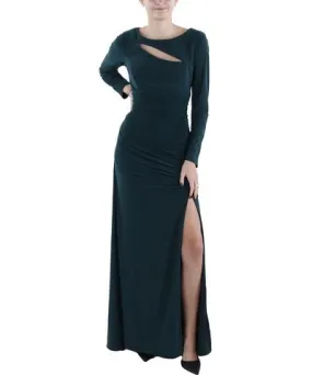 Xscape Womens Cut-Out Ruched Evening Dress