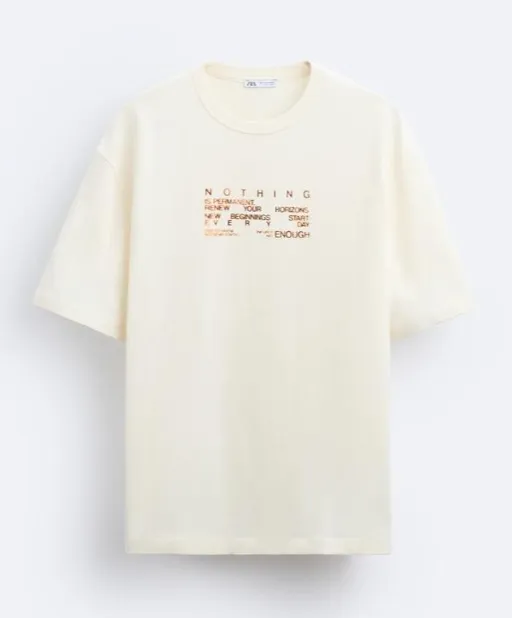 ZARA  |Cotton Short Sleeves T-Shirts