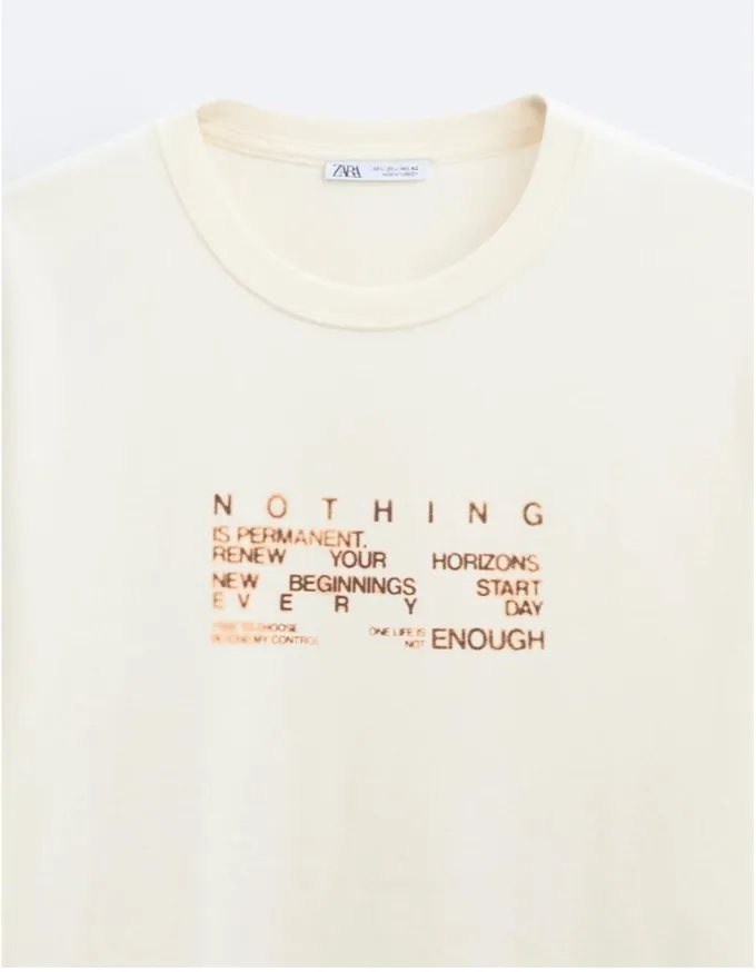 ZARA  |Cotton Short Sleeves T-Shirts